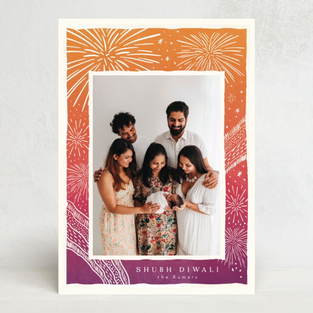 "Fireworks" - Diwali Cards in Sunset by Tamara Hilje - Front