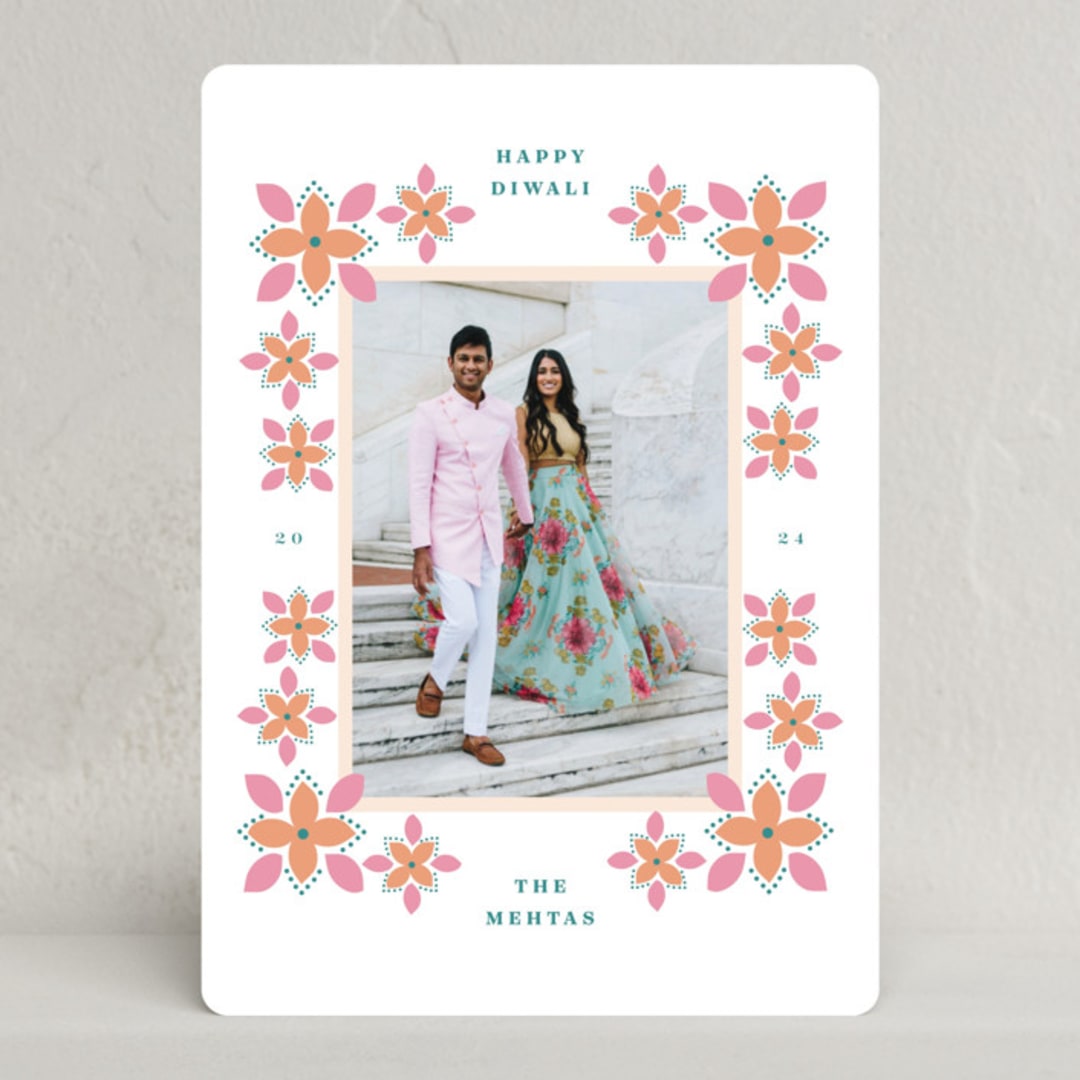 "diwali designs" - Diwali Cards in Carnation by Kanika Mathur - Front