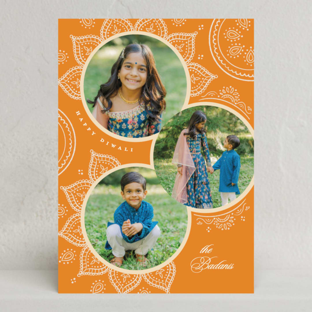 "Ornamental rangoli" - Diwali Cards in Mango by Creo Study - Front