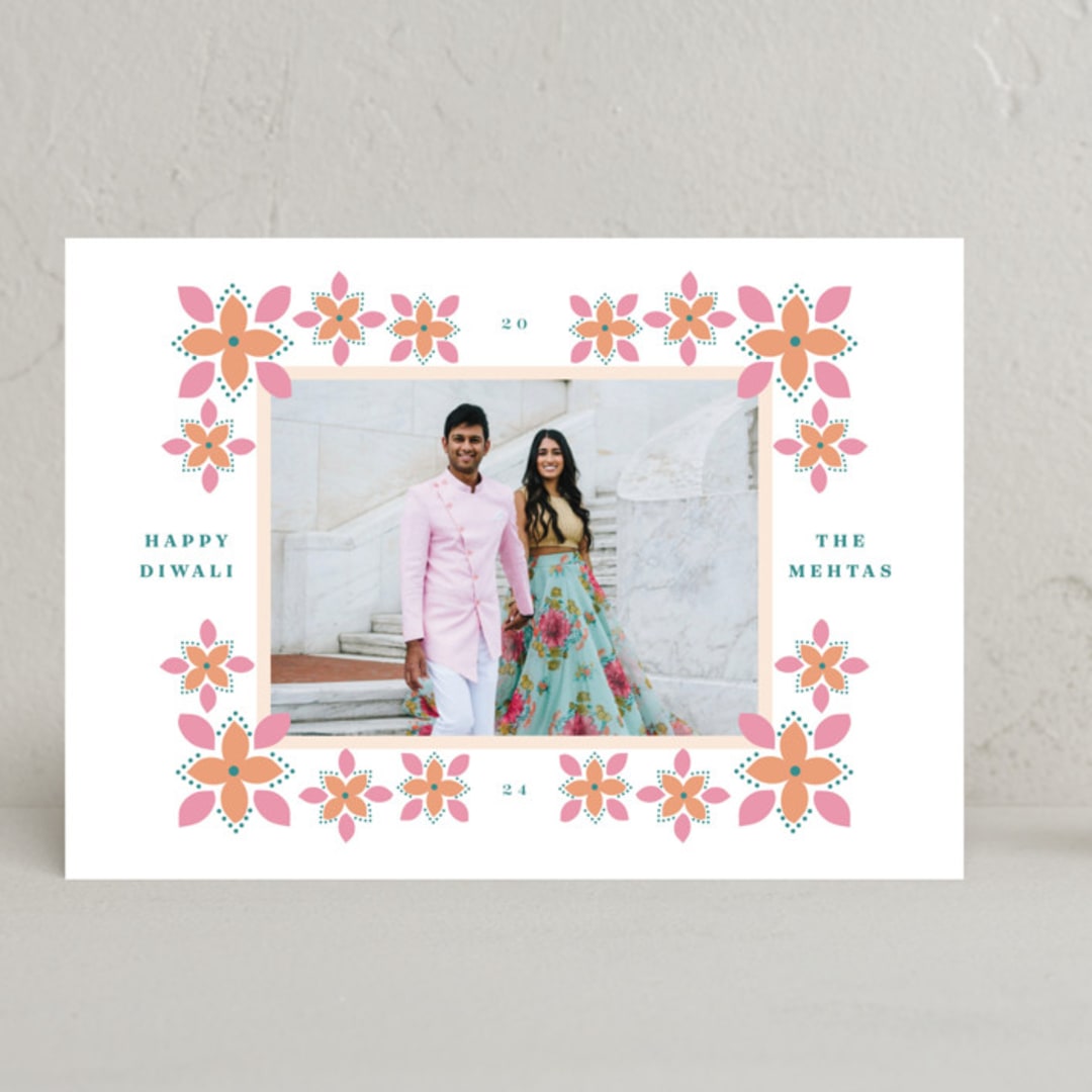 "diwali designs" - Diwali Cards in Carnation by Kanika Mathur - Front