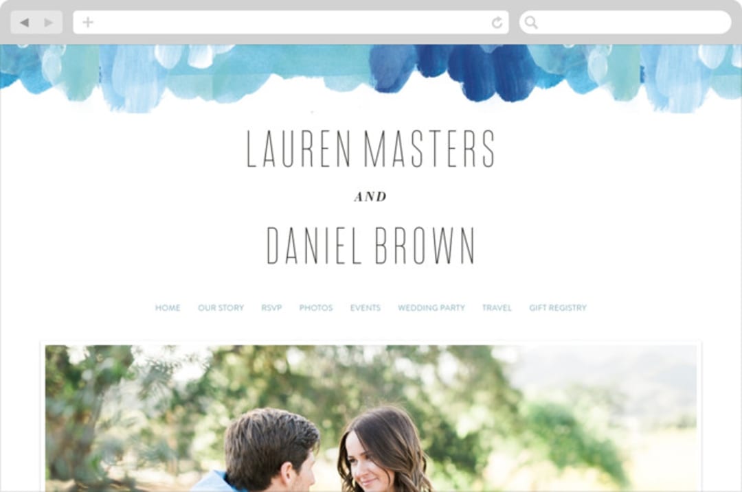 "Gallery Abstract Art" - Wedding Website in Ocean by Alethea and Ruth - Desktop Design