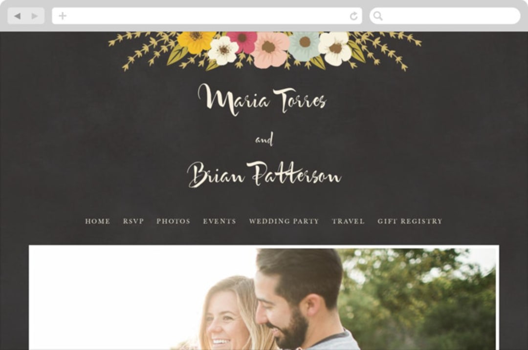 "Plentiful Blossoms" - Wedding Website in Soft Peach by Faith Harlow - Desktop Design