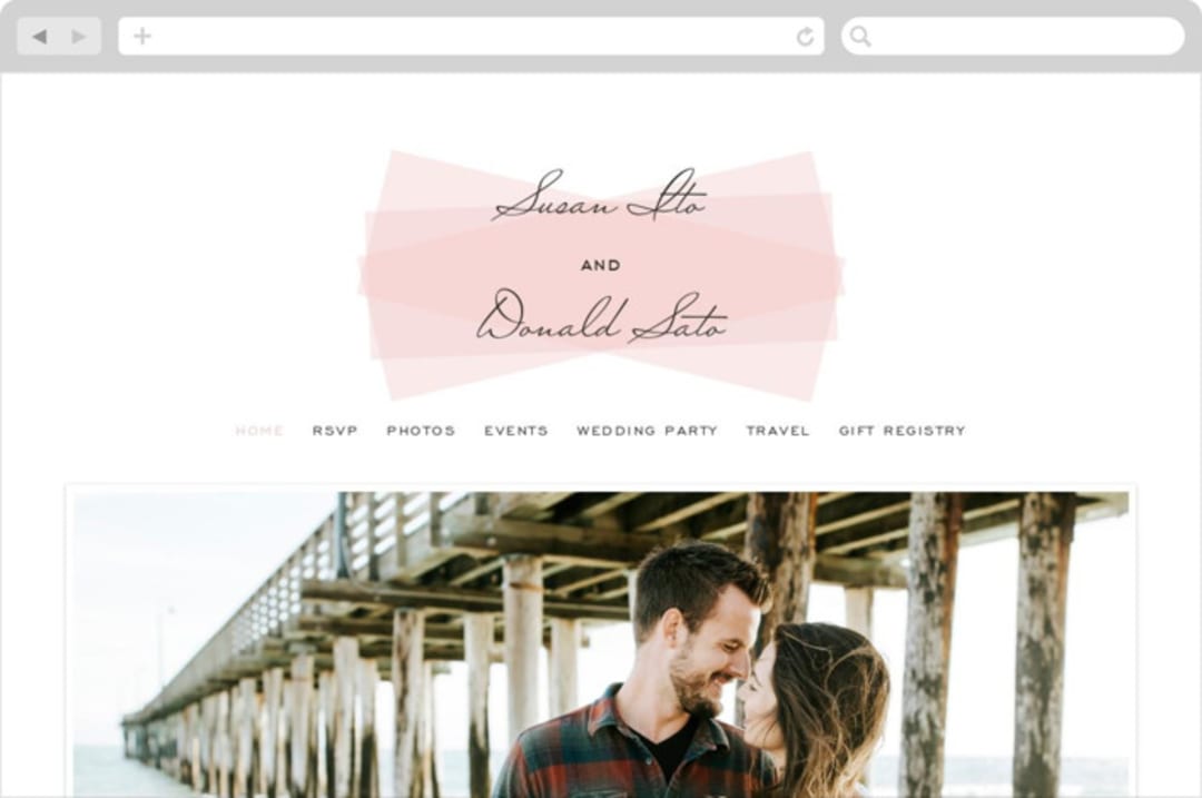 "Romantic Frame" - Wedding Website in Soft Petal by SimpleTe Design - Desktop Design