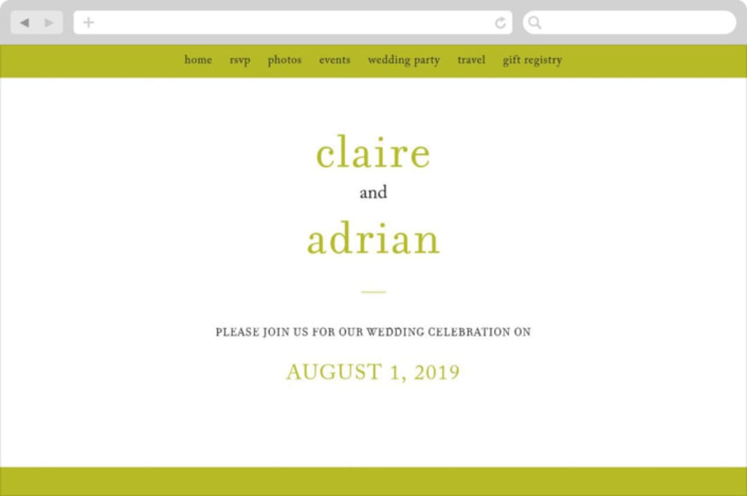 "float + celebrate" - Wedding Website in Celery by Float Paperie - Desktop Design