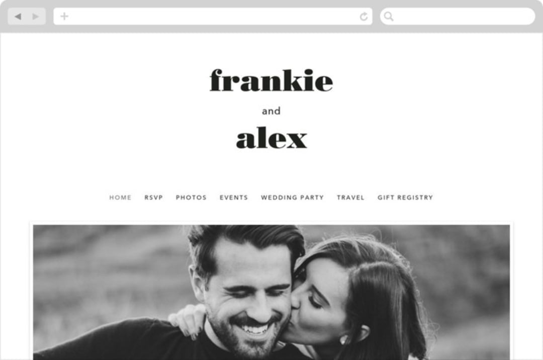 "Letters" - Wedding Website in Silk by JoAnn Jinks - Desktop Design
