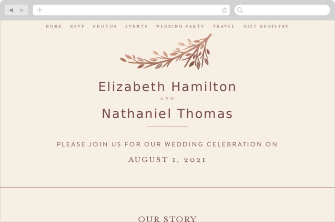 "Enchanted" - Wedding Website in Maple by Griffinbell Paper Co. - Desktop Design