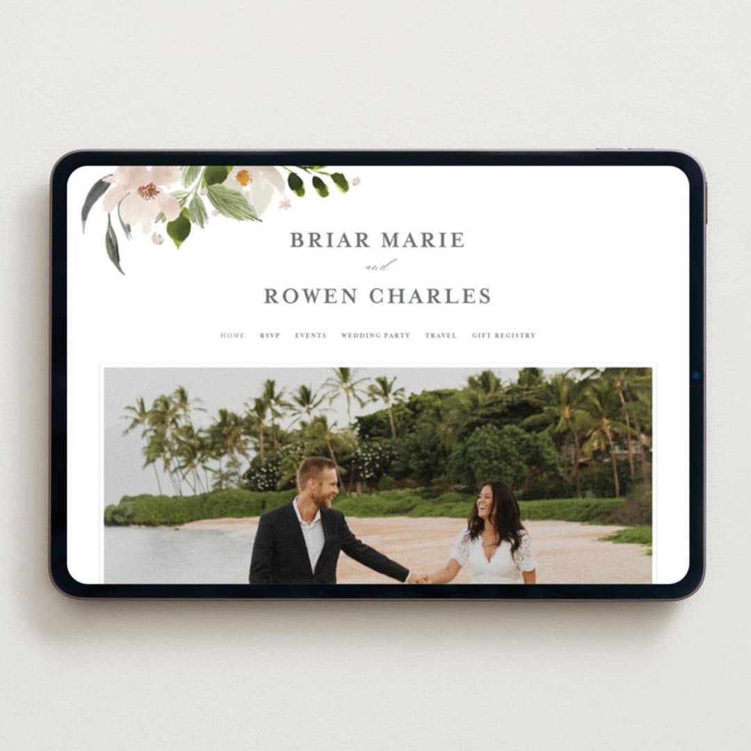 "petal toss" - Wedding Website in Cream by Angela Marzuki - Desktop Design