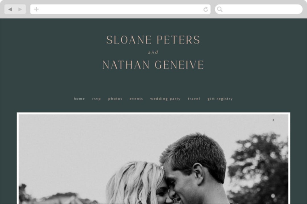 "Arched Pampas" - Wedding Website in Basil by Kaydi Bishop - Desktop Design