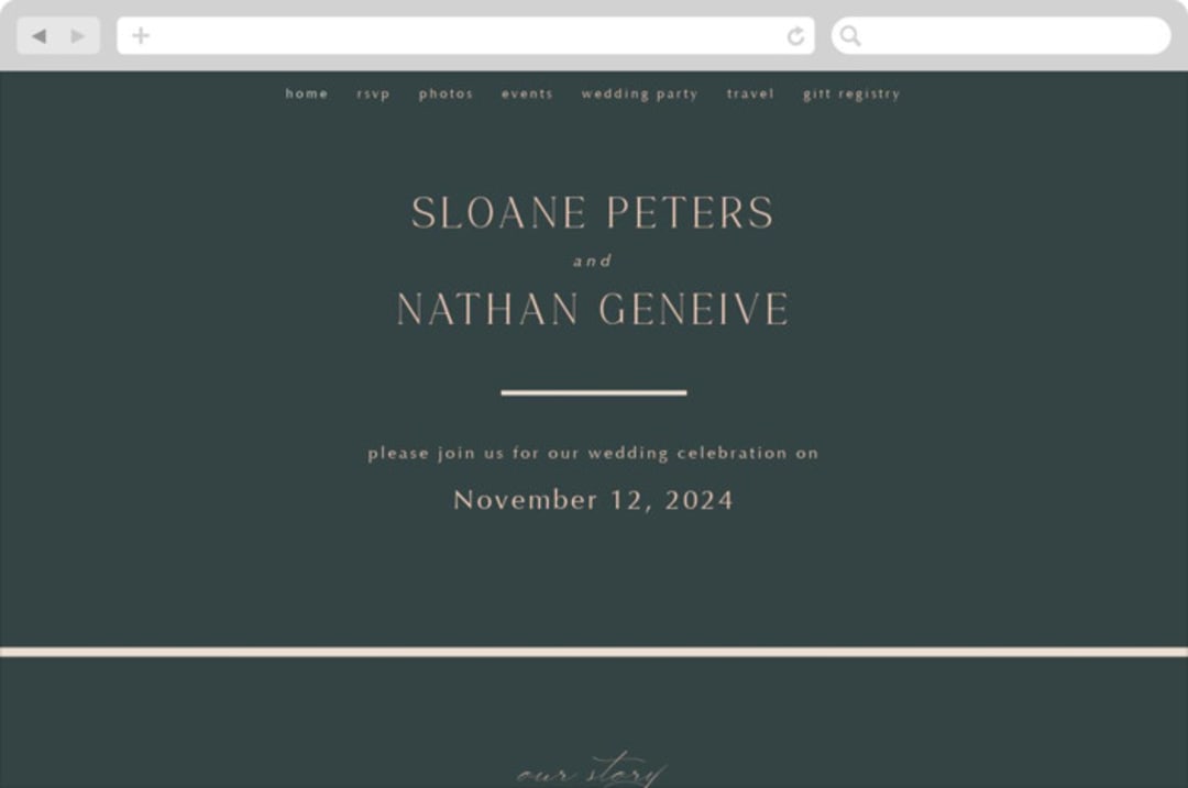 "Arched Pampas" - Wedding Website in Basil by Kaydi Bishop - Desktop Design