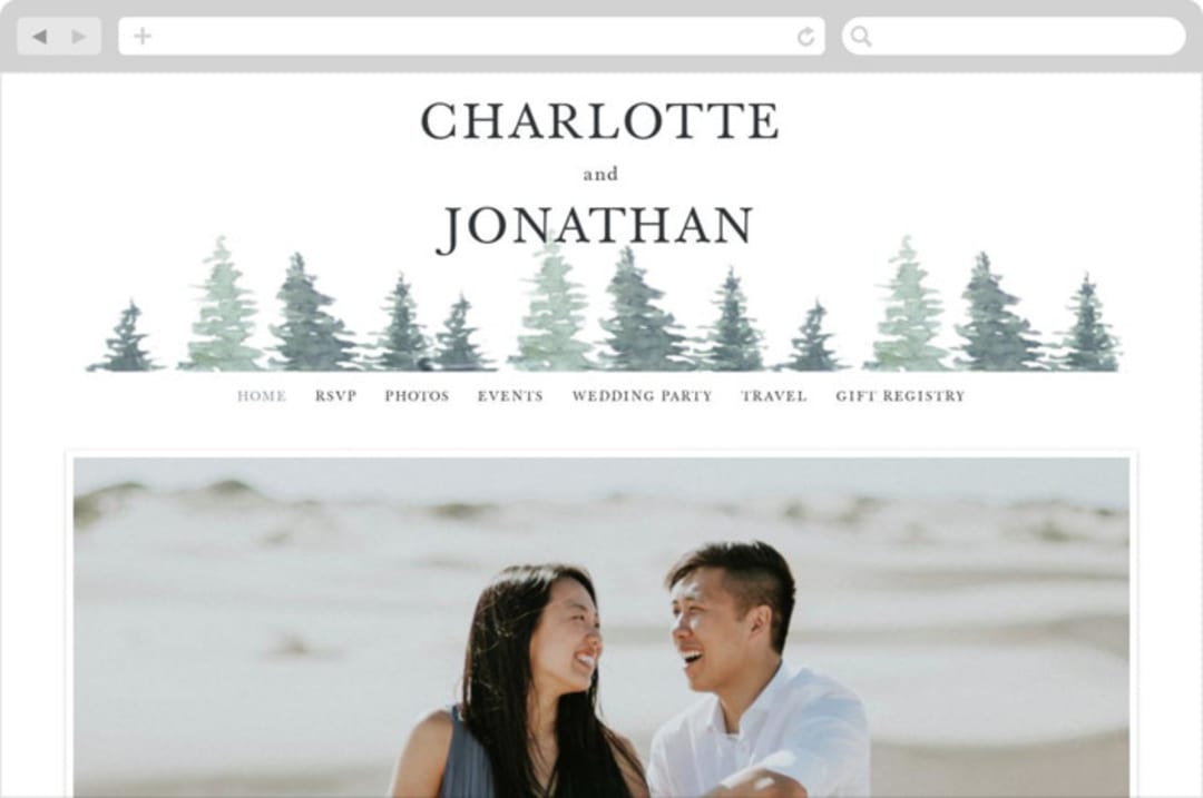 "painted woods" - Wedding Website in Rain by Anne Kostecki - Desktop Design