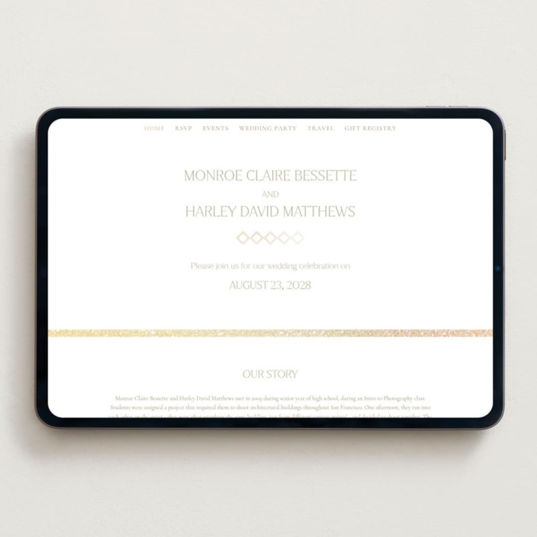 "The Romantic" - Wedding Website in Buttercream by Kristie Kern - Desktop Design