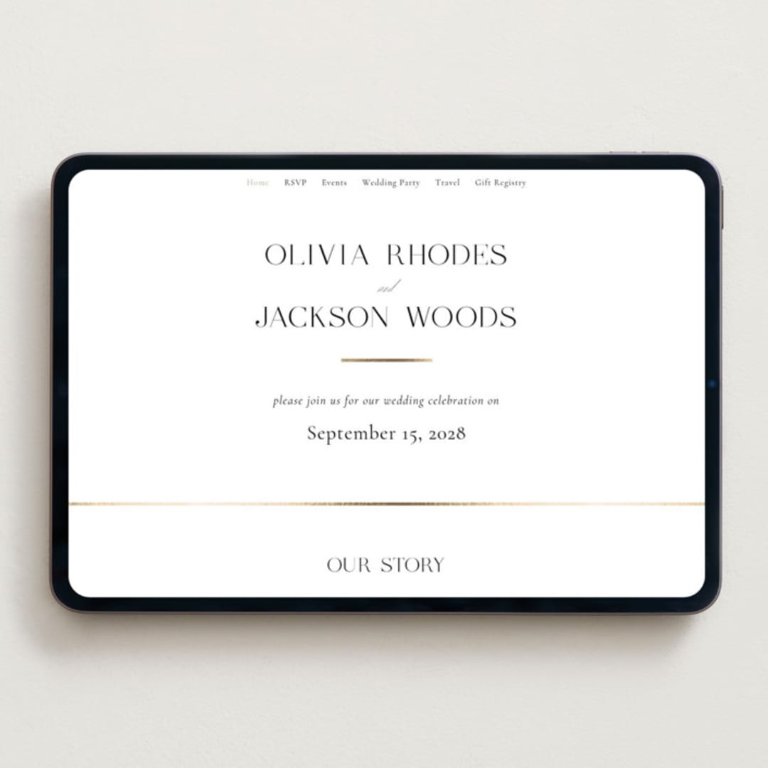 "Fineline" - Wedding Website in Spun Sugar by Jessica Williams - Desktop Design