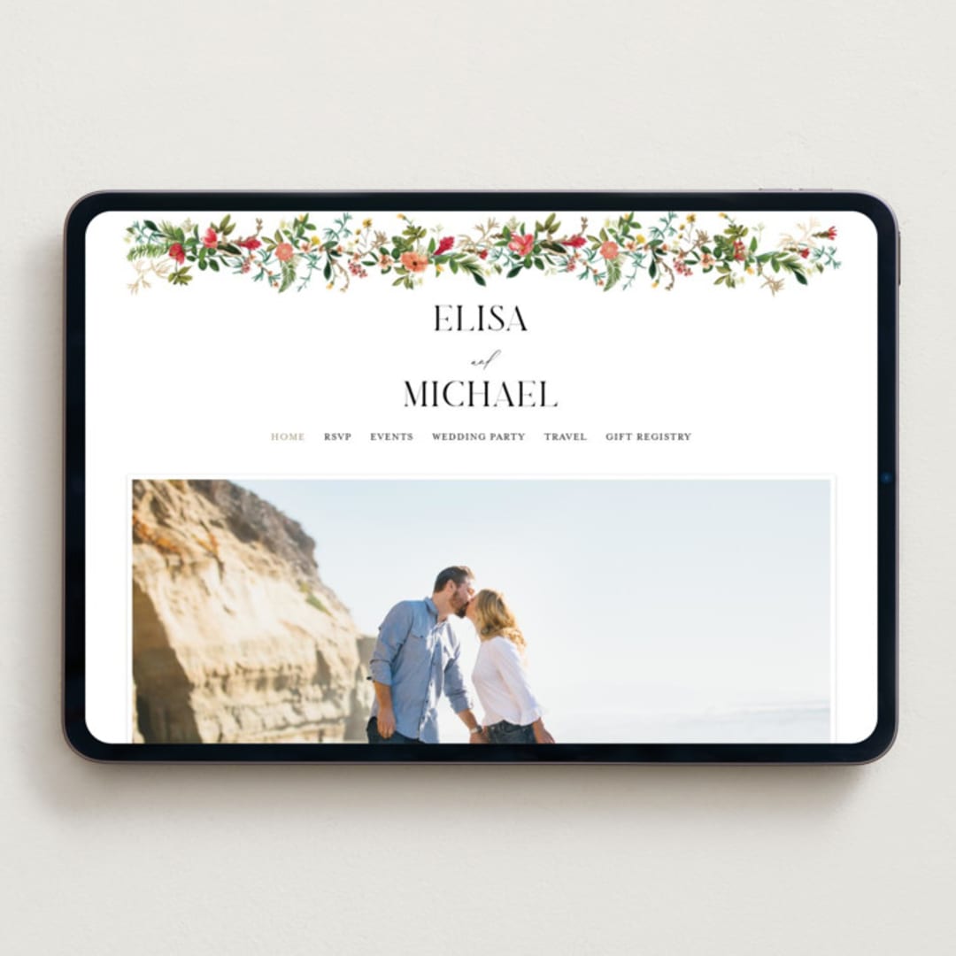 "Tropica" - Wedding Website in Papaya by Susan Moyal - Desktop Design