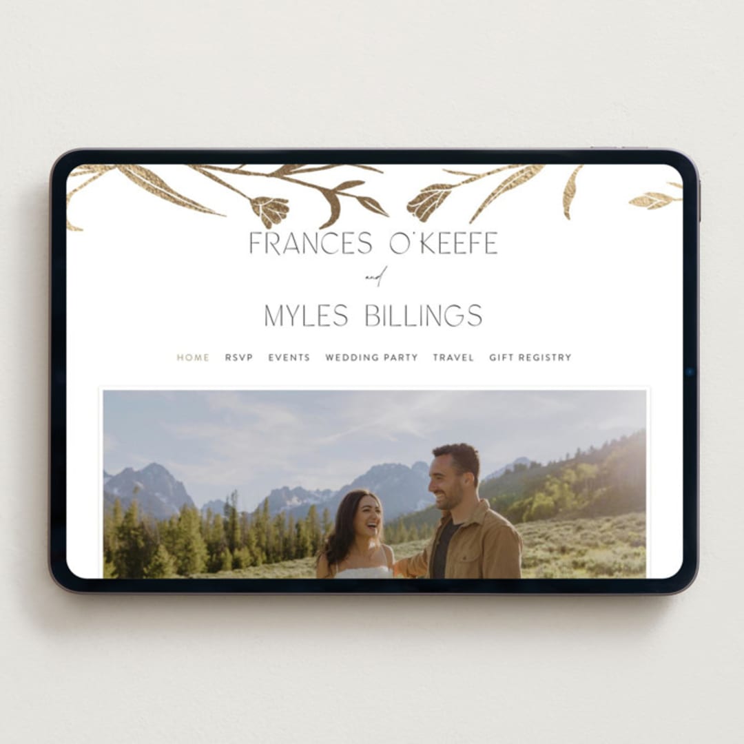 "Perennial" - Wedding Website in Cotton by Amy Kross - Desktop Design