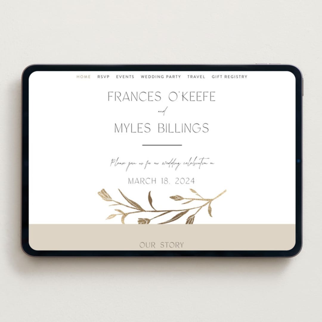 "Perennial" - Wedding Website in Cotton by Amy Kross - Desktop Design