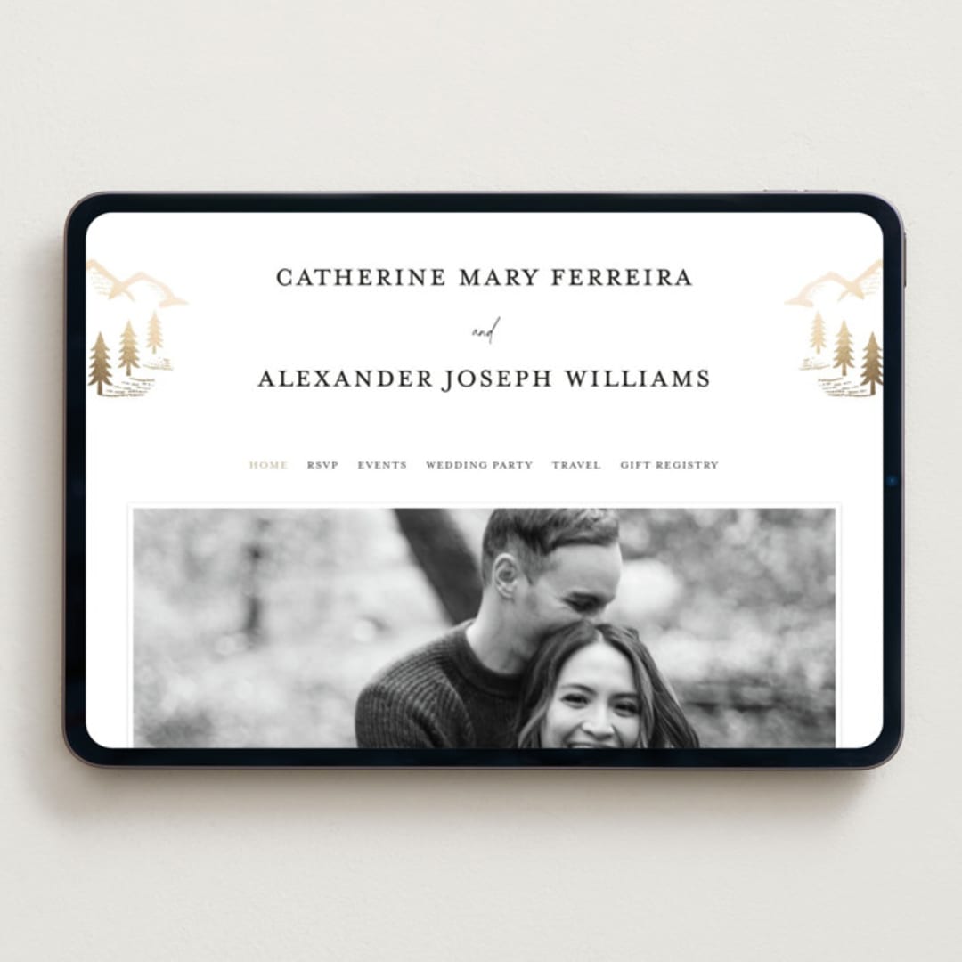 "Summit Serenity" - Wedding Website in Quartz by Ana de Sousa - Desktop Design