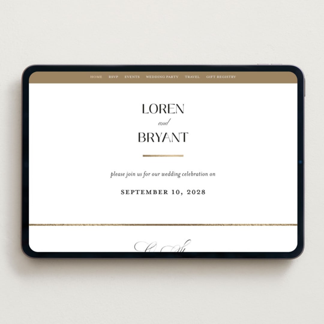 "Loren" - Wedding Website in Cotton by Christie Garcia - Desktop Design