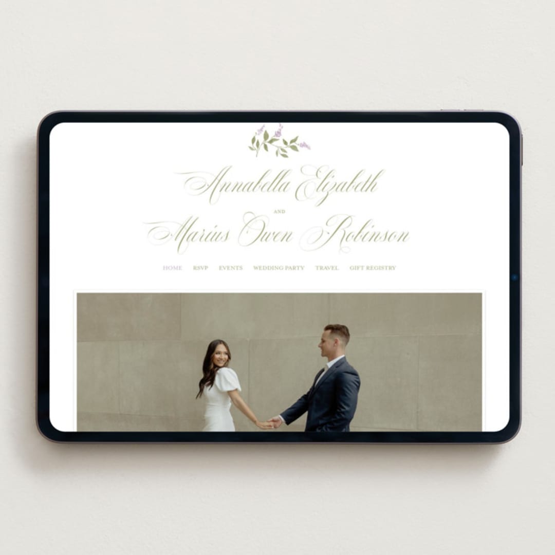 "Marmont" - Wedding Website in Lilac by Kristie Kern - Desktop Design