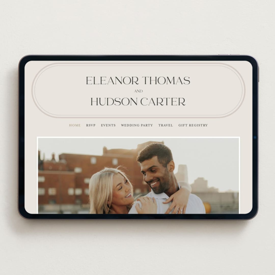 "oval" - Wedding Website in Sandstone by Lori Wemple - Desktop Design