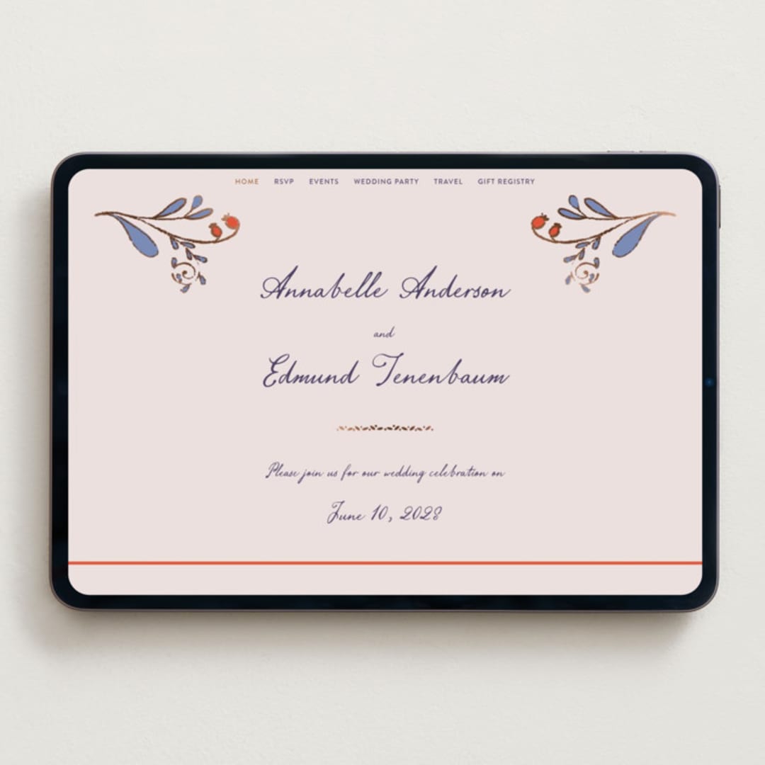 "Together in Bloom" - Wedding Website in Wisteria by Monika Konieczna - Desktop Design