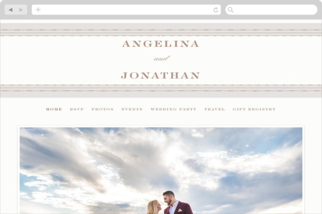"Simply Grand" - Wedding Website in Dove by Hooray Creative - Desktop Design