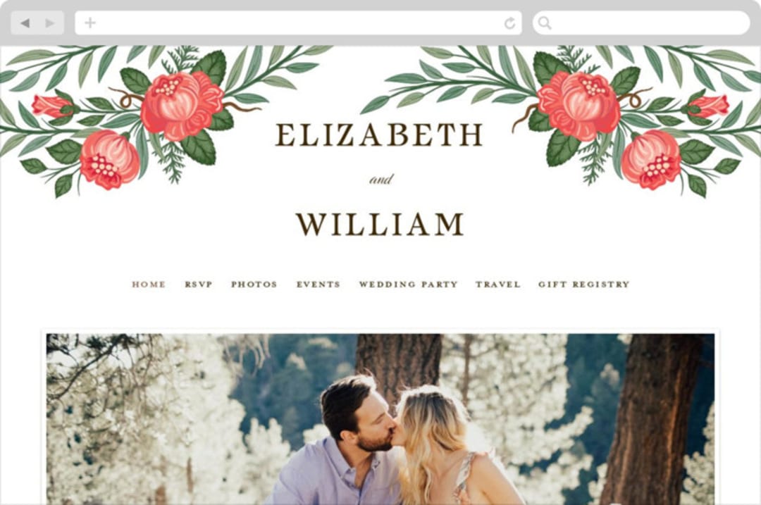"Nature's Crest" - Wedding Website in Forest by Paper Sun Studio - Desktop Design
