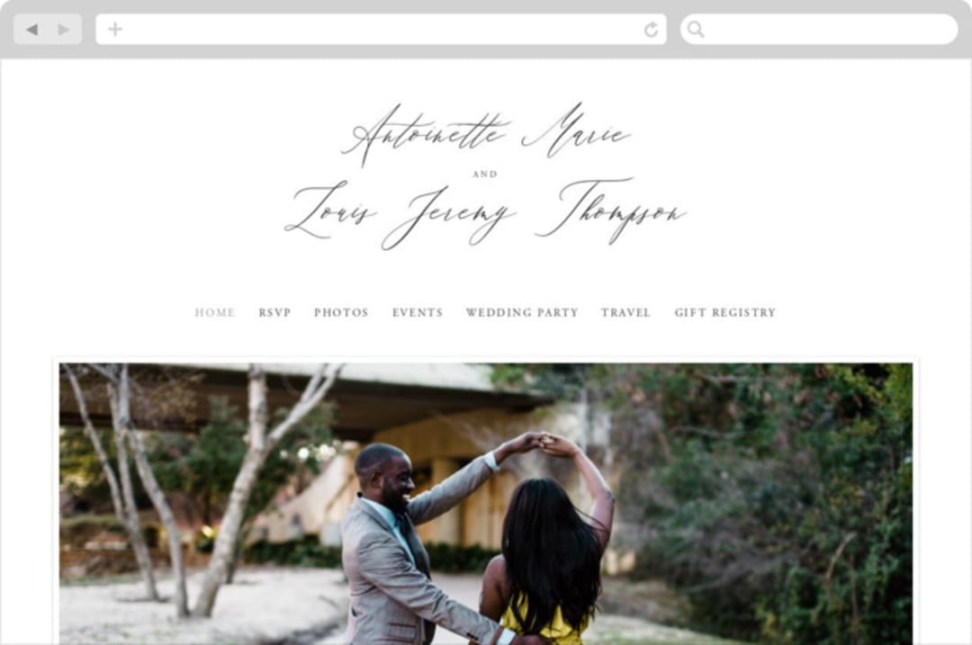 "Antoinette" - Wedding Website in Ivory by lulu and isabelle - Desktop Design