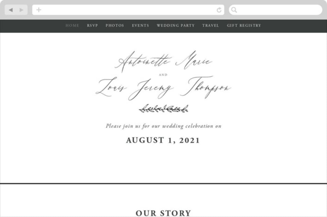 "Antoinette" - Wedding Website in Ivory by lulu and isabelle - Desktop Design
