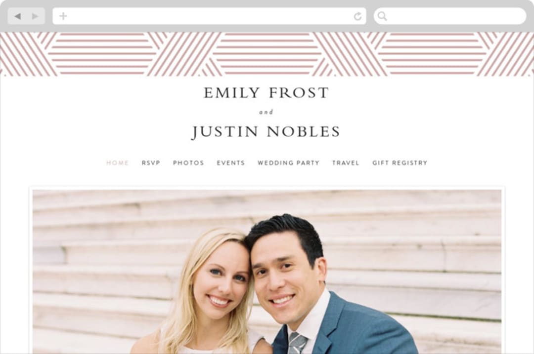 "Tara" - Wedding Website in Blush by Kampai Designs - Desktop Design