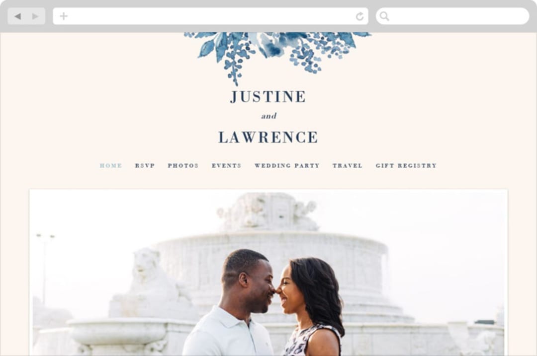 "Southern Comfort" - Wedding Website in French Blue by Chris Griffith - Desktop Design