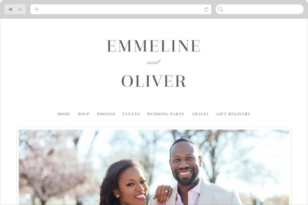 "All About That Type" - Wedding Website in Sage by Rebecca Daublin - Desktop Design