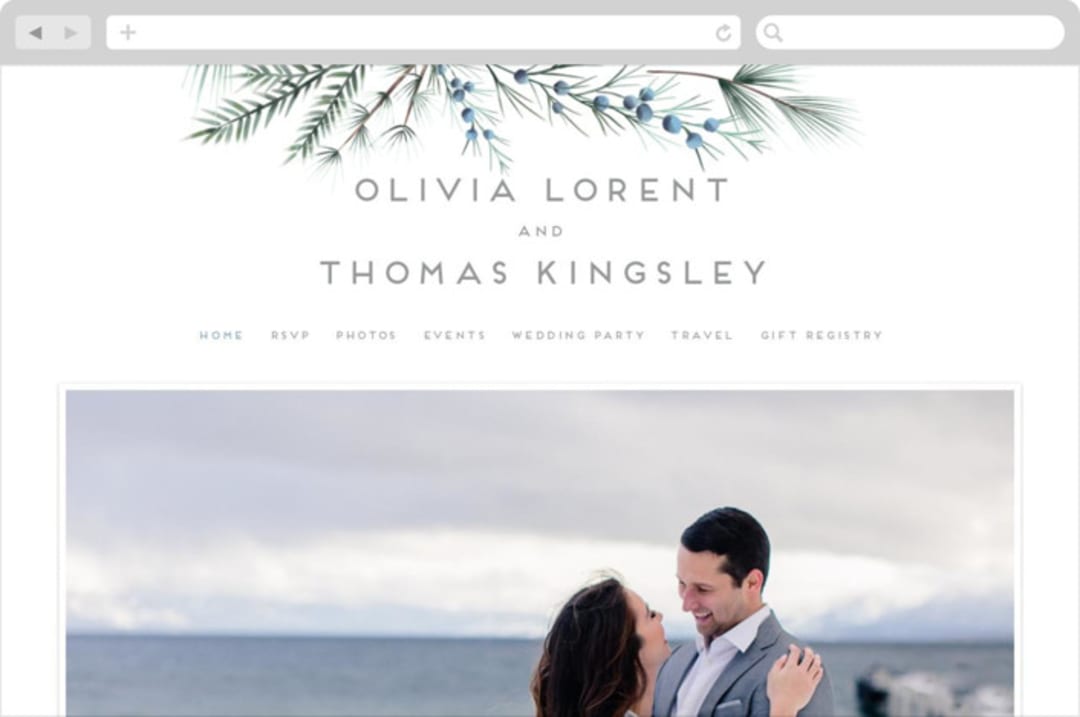 "Winterelle" - Wedding Website in Cornflower by Petra Kern - Desktop Design