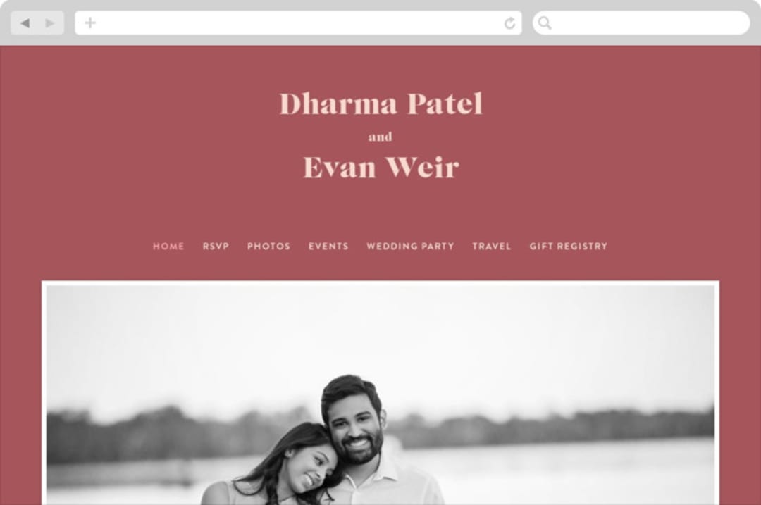 "headline" - Wedding Website in Rust by Melissa Egan of Pistols - Desktop Design