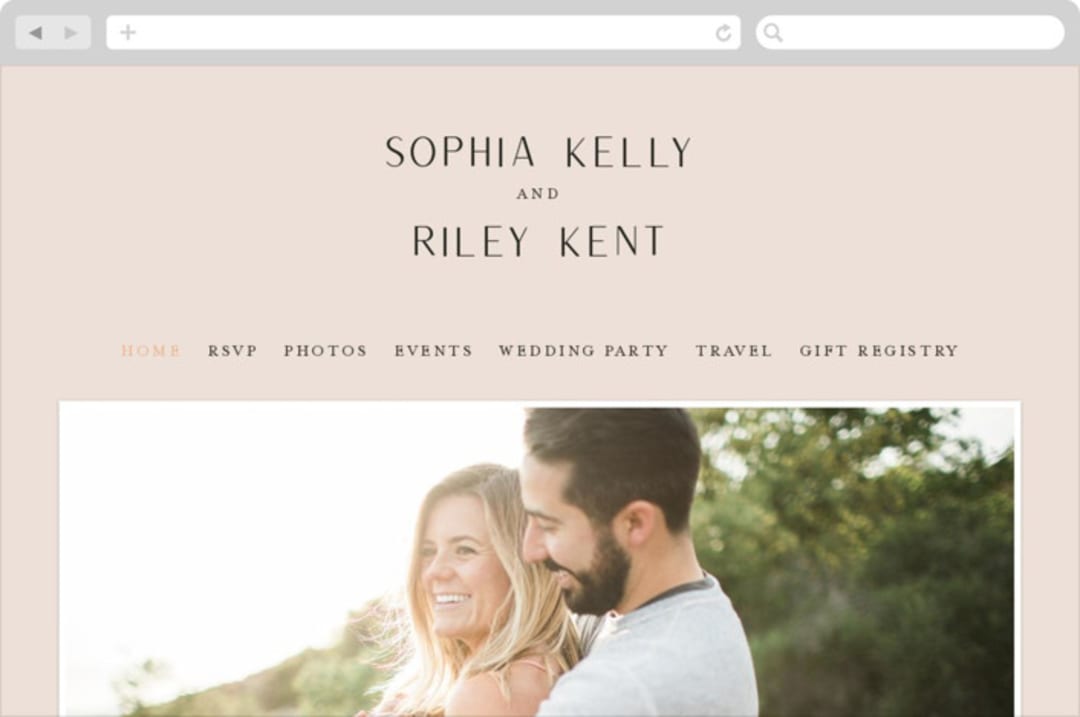 "Adora" - Wedding Website in Dawn by Leah Bisch - Desktop Design