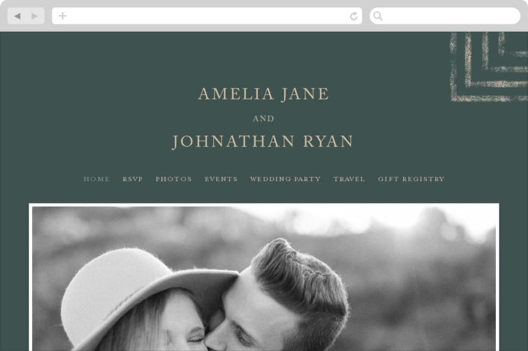 "Simply Modern" - Wedding Website in Jade by Something Noir - Desktop Design