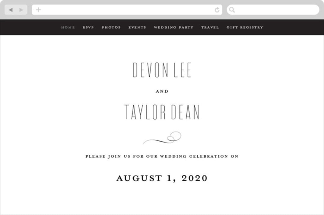 "Moderna" - Wedding Website in Cloud by Stacey Meacham - Desktop Design