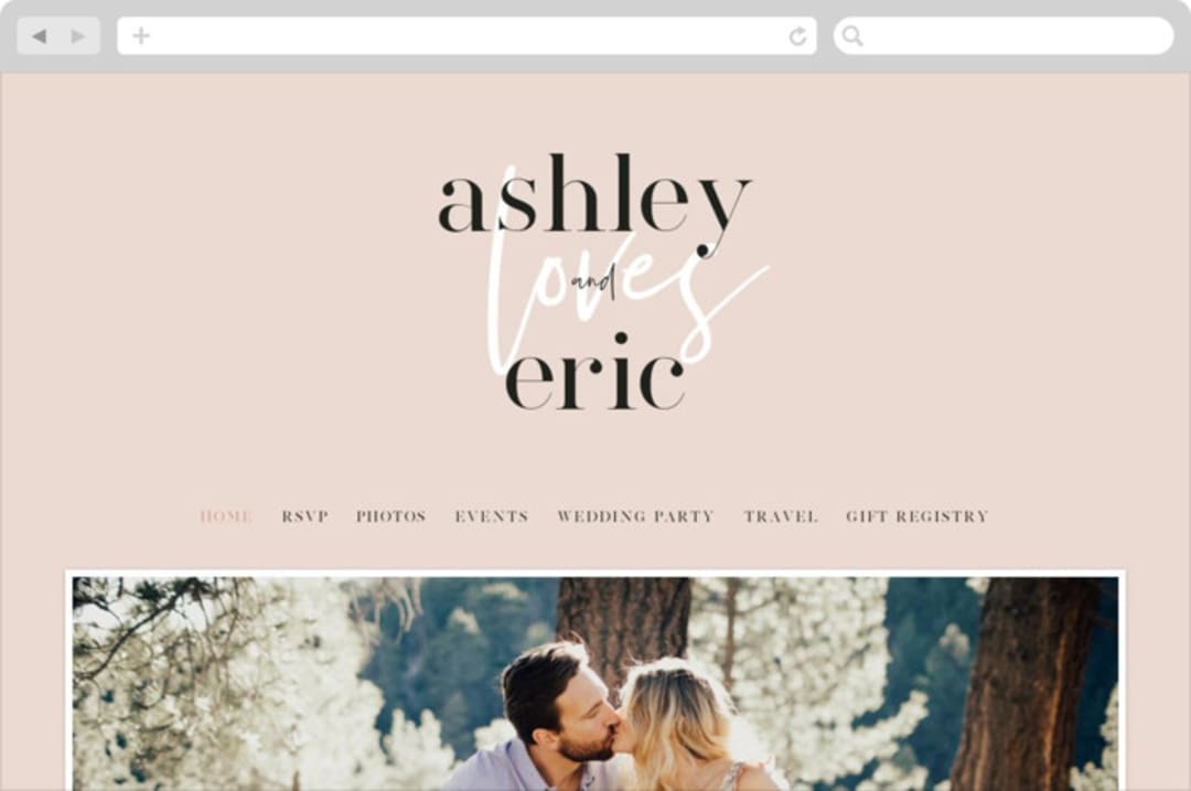"Loved" - Wedding Website in Champagne by Angela Garrick - Desktop Design