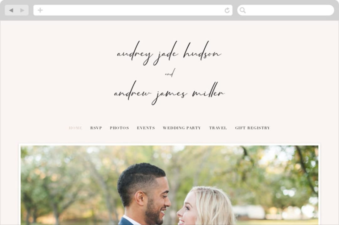 "mod" - Wedding Website in Creme by Nicoletta Savod - Desktop Design