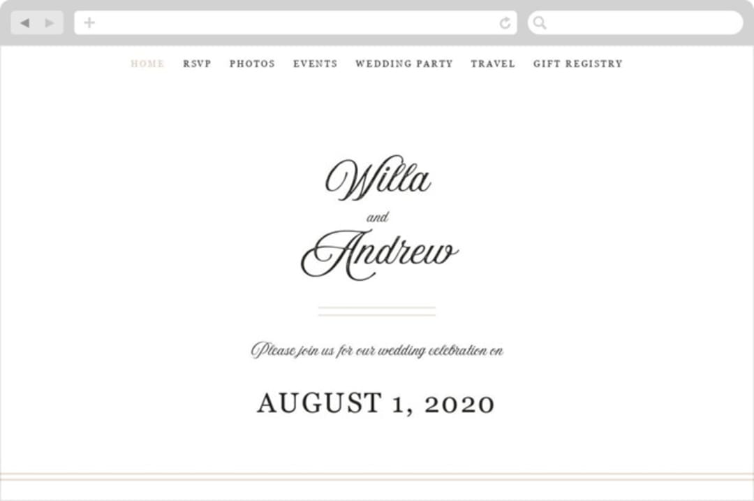 "Romance" - Wedding Website in Snowball by Anna Elder - Desktop Design