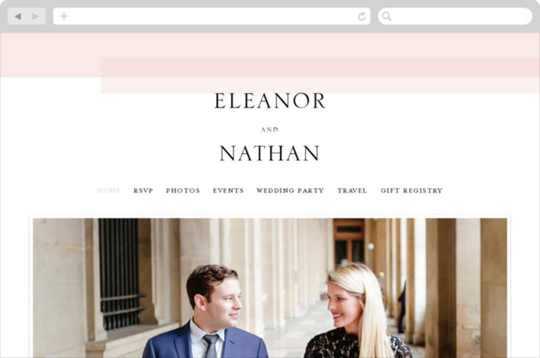 "Transparent" - Wedding Website in Magnolia by Erin Deegan - Desktop Design