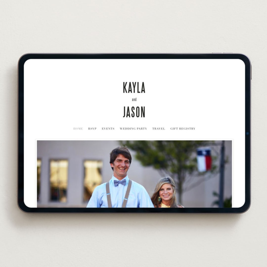 "Monumental" - Wedding Website in Cotton by Jessie Steury - Desktop Design
