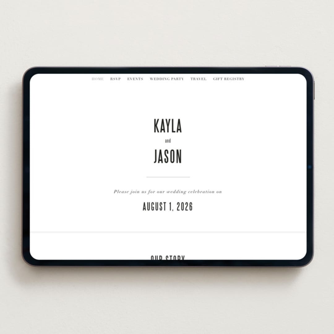 "Monumental" - Wedding Website in Cotton by Jessie Steury - Desktop Design