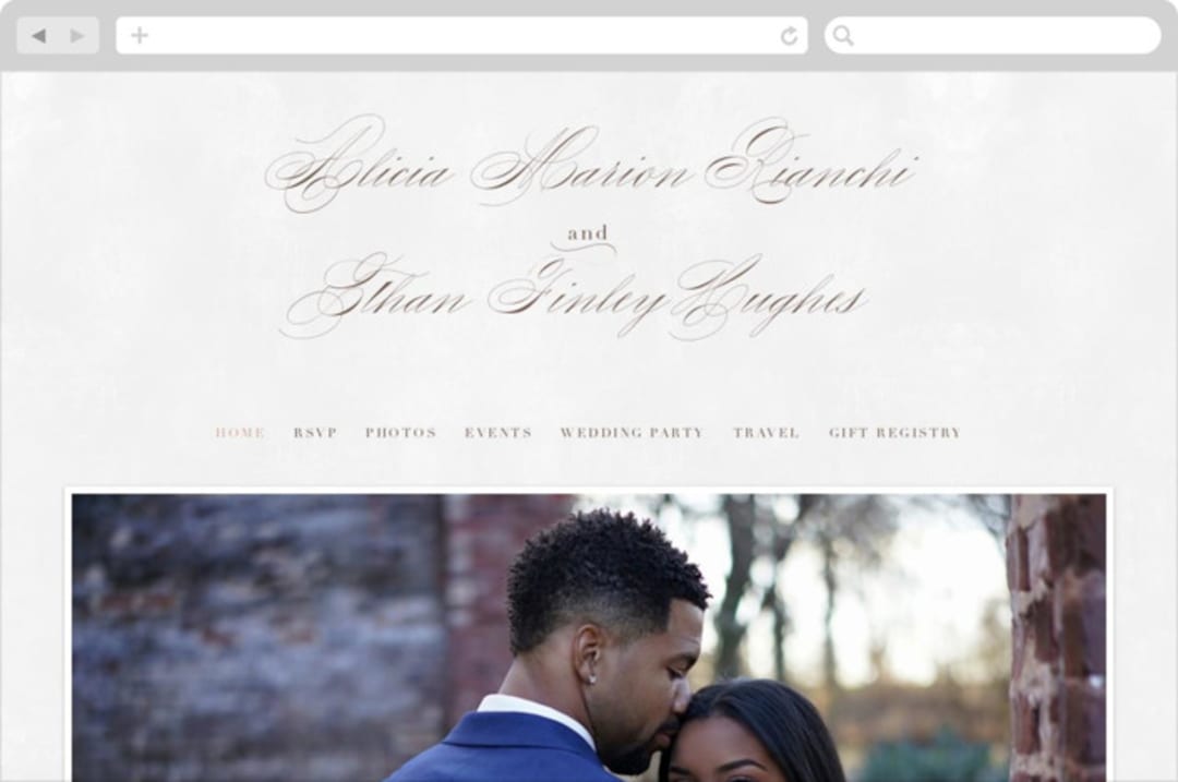 "Sonesta" - Wedding Website in Mineral by Hooray Creative - Desktop Design