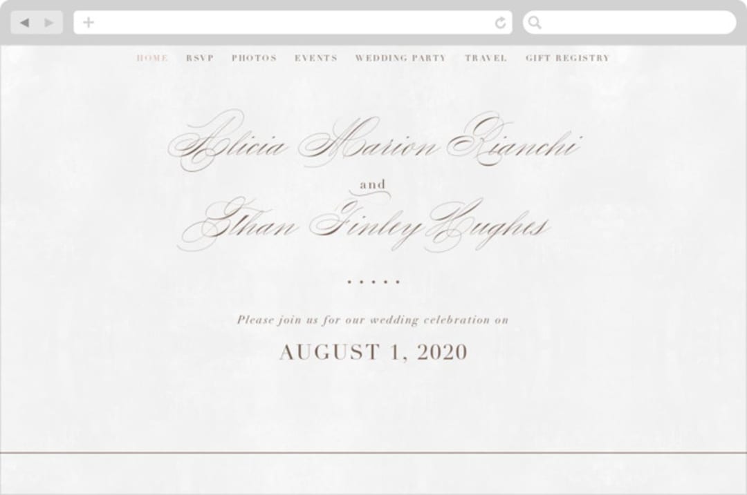 "Sonesta" - Wedding Website in Mineral by Hooray Creative - Desktop Design