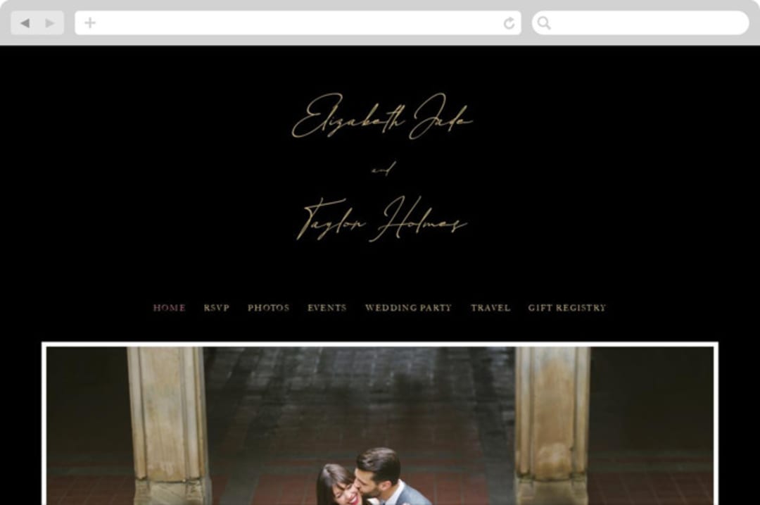 "Desire" - Wedding Website in Tuxedo by Jennifer Postorino - Desktop Design