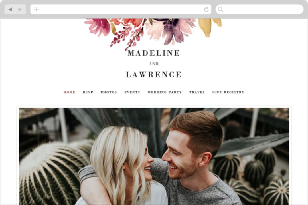 "Autumn Vows" - Wedding Website in Burnt Orange by Chris Griffith - Desktop Design
