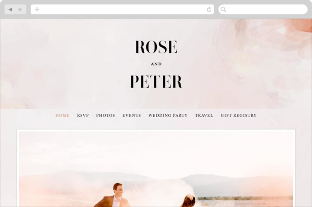 "Romantic" - Wedding Website in Earth by Lori Wemple - Desktop Design
