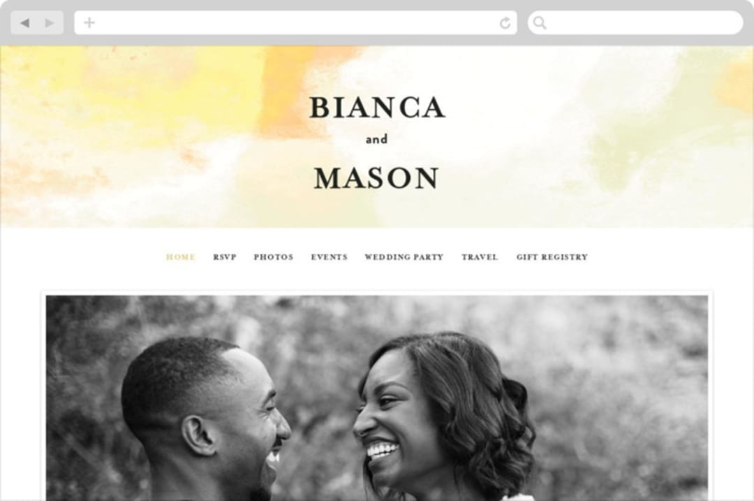 "Upper Block" - Wedding Website in Daisy by Lea Velasquez - Desktop Design