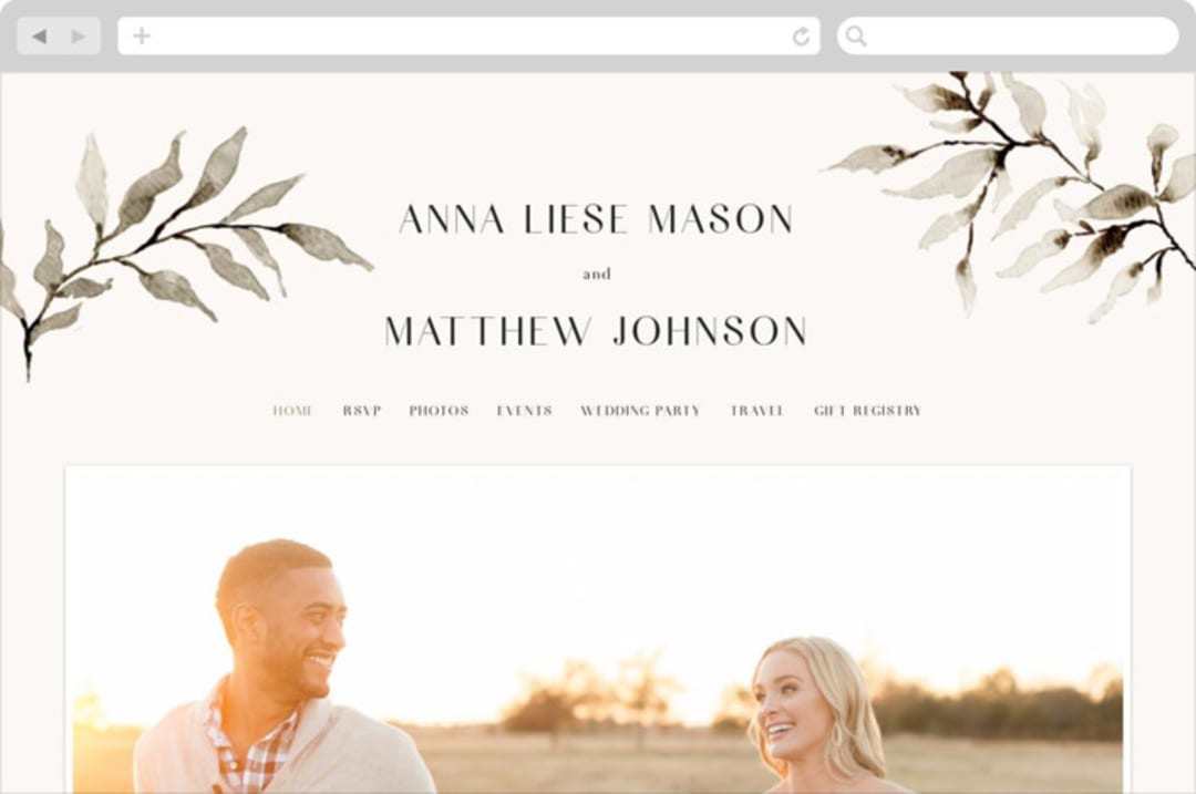 "Rural Romance" - Wedding Website in Sable by Chris Griffith - Desktop Design
