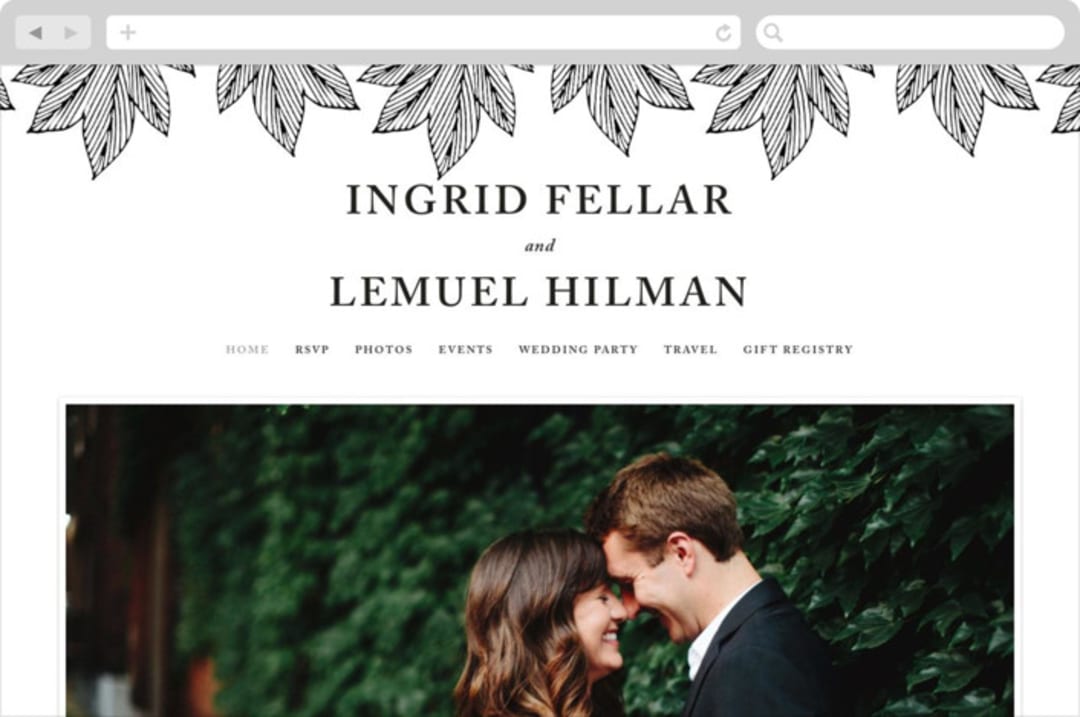 "vivid leaves" - Wedding Website in Ink by Ramoncita - Desktop Design